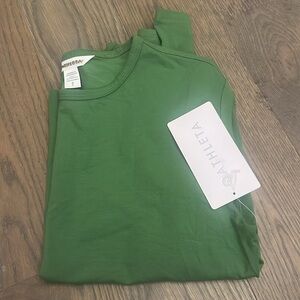 Athleta BAJA Green Long Sleeve Essential top NWT